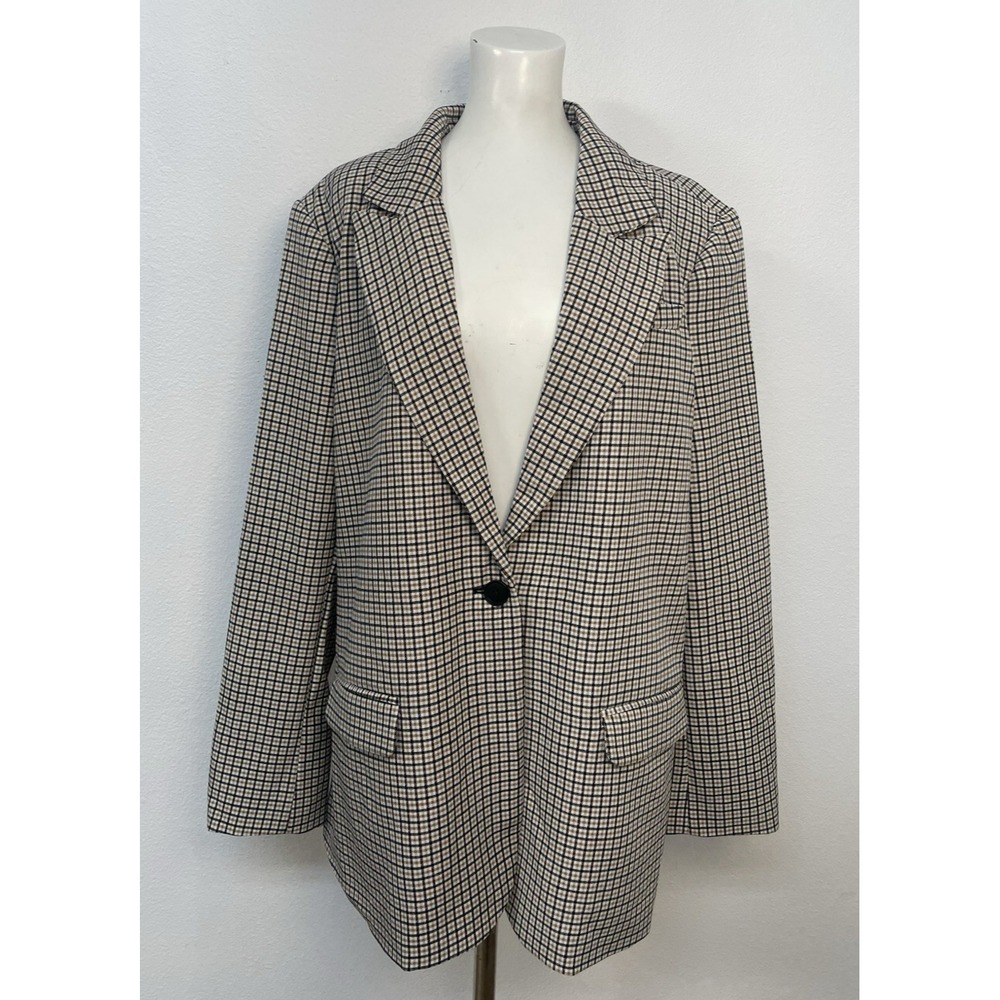 NWT Vince Camuto Womens Long Sleeve Blazer Brown/Black/Cream XXL Business/Casual